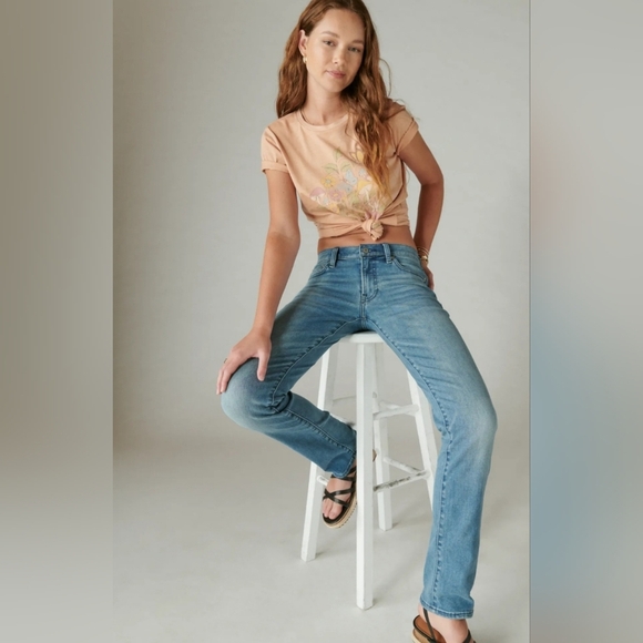🛍 Lucky Brand Mid Rise Sweet Straight Glass Mount Denim Jeans Size 10/30 - Picture 1 of 15